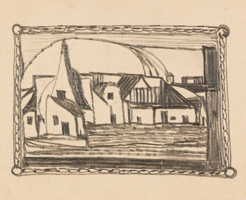 Gallery Edition study of Adolf Hölzel's Dorfansicht.