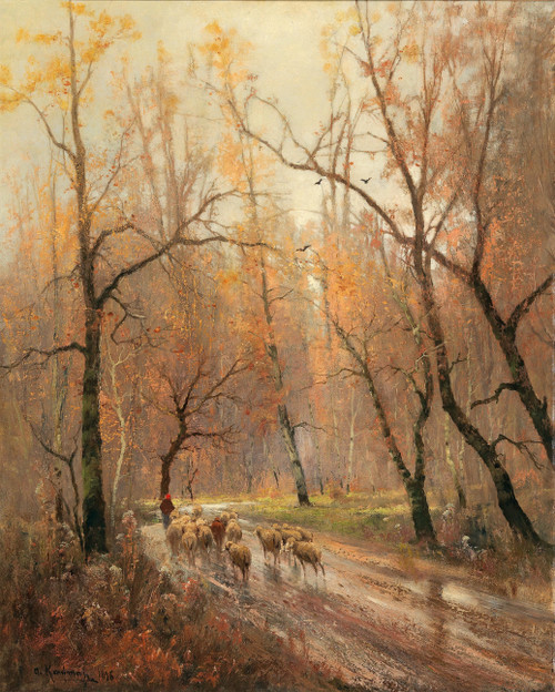 Gallery Edition study of Adolf Kaufmann's Shepherdess Returning Home.