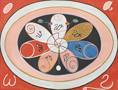 Gallery Edition study of Hilma af Klint's Evolution, No. 15, Group IV, The Seven-pointed Stars.