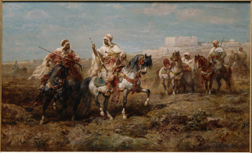 Gallery Edition study of Adolf Schreyer's Arabs on Horseback.