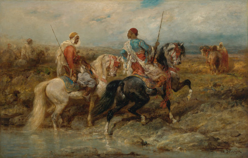 Gallery Edition study of Adolf Schreyer's Fording A Stream.