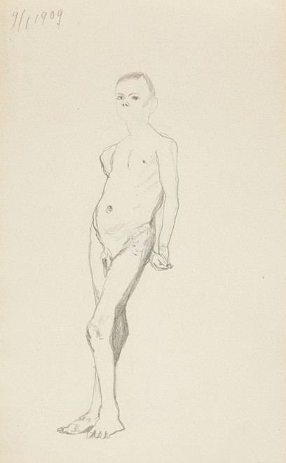 Gallery Edition study of Adolf Sternschuss's akt stojącego chłopca.