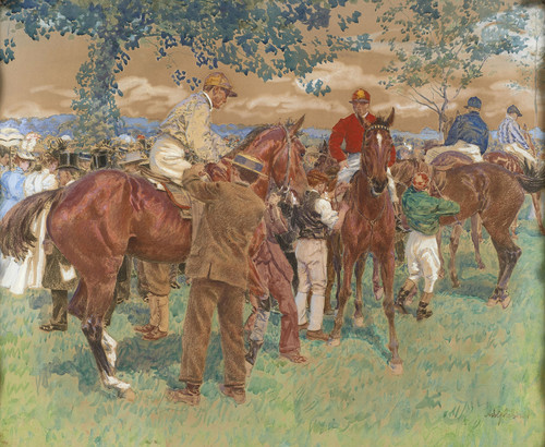 Gallery Edition study of Adolphe-Gustave Binet's Le paddock avant le derby.