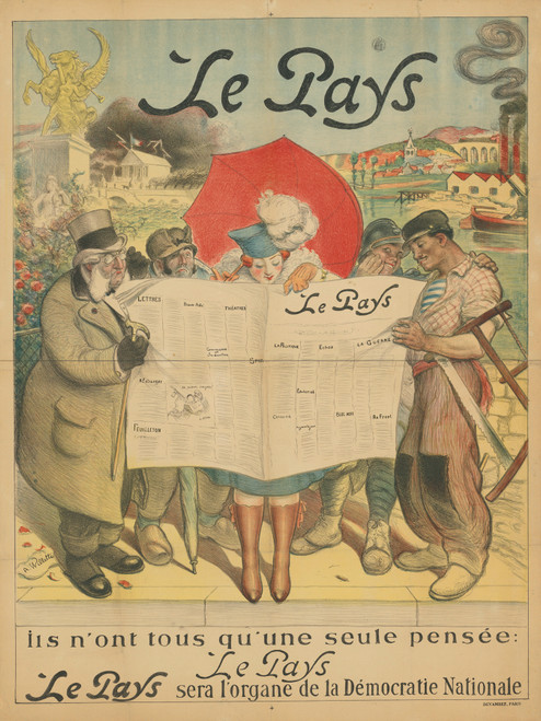 Gallery Edition study of Adolphe Léon Willette's Le Pays.