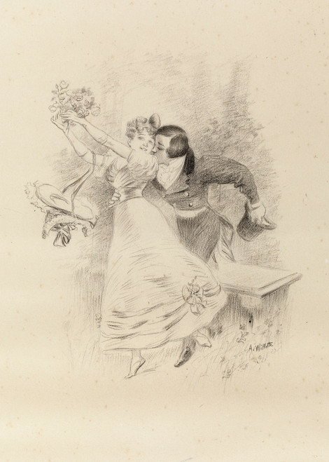 Gallery Edition study of Adolphe Léon Willette's L’idylle de Floriane.
