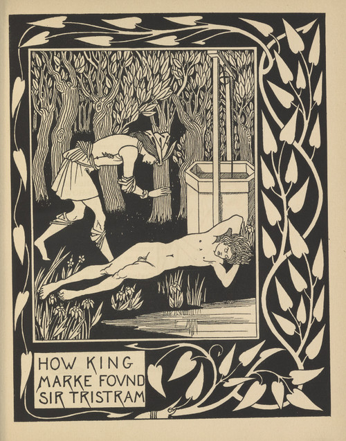 Gallery Edition study of Aubrey Vincent Beardsley's How King Mark found Sir Tristram sleeping.