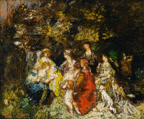 Gallery Edition study of Adolphe Monticelli's The Decameron.