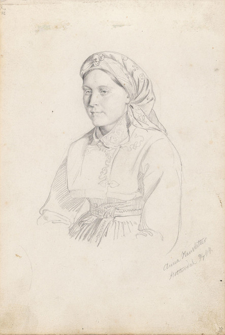 Gallery Edition study of Adolph Tidemand's Anna Hansdatter, Heddal.