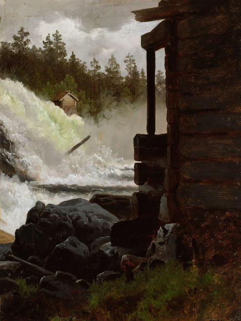 Gallery Edition study of Adolph Tidemand's A Waterfall.