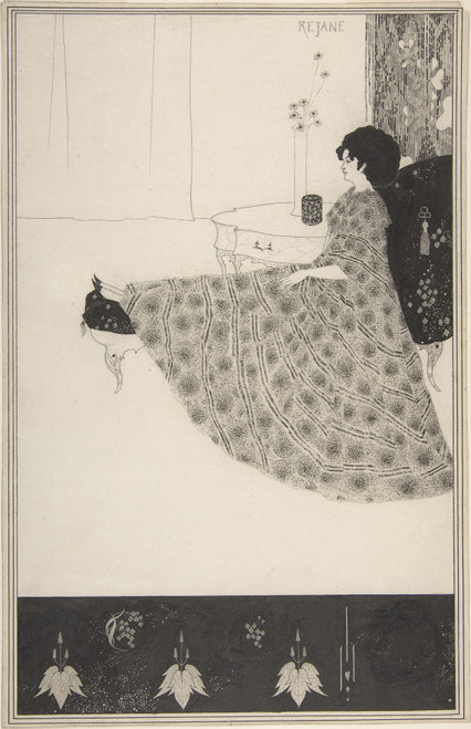 Gallery Edition study of Aubrey Vincent Beardsley's Madame Réjane.