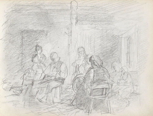 Gallery Edition study of Adolph Tidemand's Figurer i interiør.