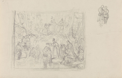 Gallery Edition study of Adolph Tidemand's Figurscene med kroning.