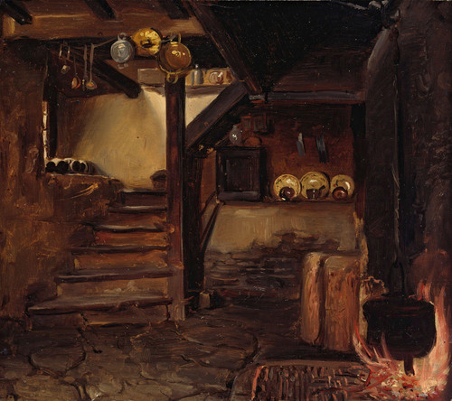 Gallery Edition study of Adolph Tidemand's German Kitchen.