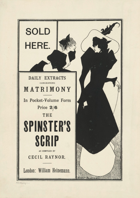 Gallery Edition study of Aubrey Vincent Beardsley's Spinster’s Scrip.
