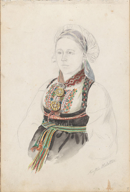 Gallery Edition study of Adolph Tidemand's Kirsti Olsdotter, Heddal.
