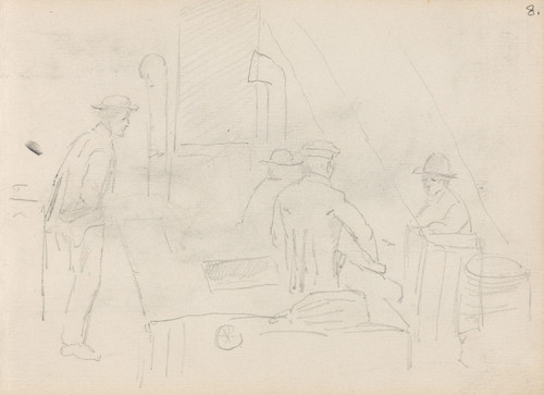 Gallery Edition study of Adolph Tidemand's Male figures in workshop interior.