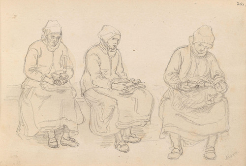 Gallery Edition study of Adolph Tidemand's Sittende kvinner, Mora.
