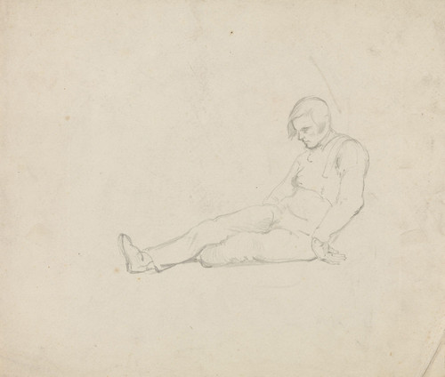Gallery Edition study of Adolph Tidemand's Sittende mann som sover.