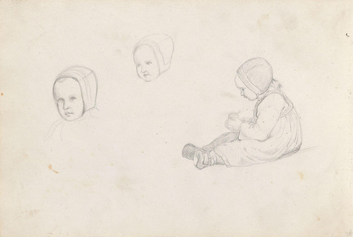 Gallery Edition study of Adolph Tidemand's Studier av et jentebarn.