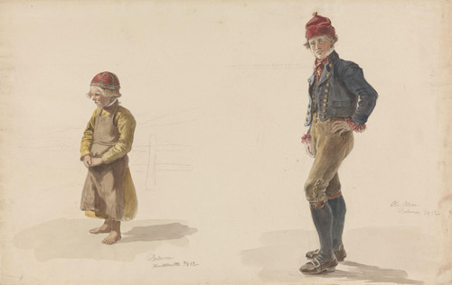 Gallery Edition study of Adolph Tidemand's To gutter, Dalarne.