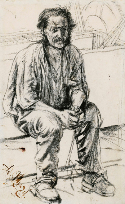 Gallery Edition study of Adolph von Menzel's Young Seated Worker.