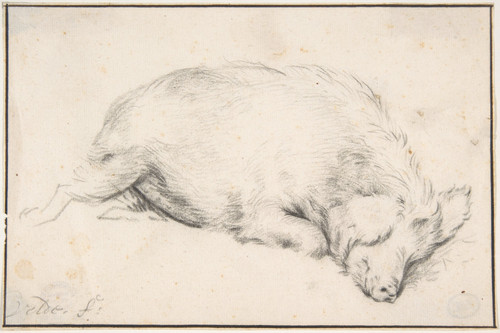 Gallery Edition study of Adriaen van de Velde's A Sleeping Swine.