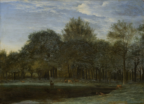 Gallery Edition study of Adriaen van de Velde's Forest Clearing with Grazing Deer.
