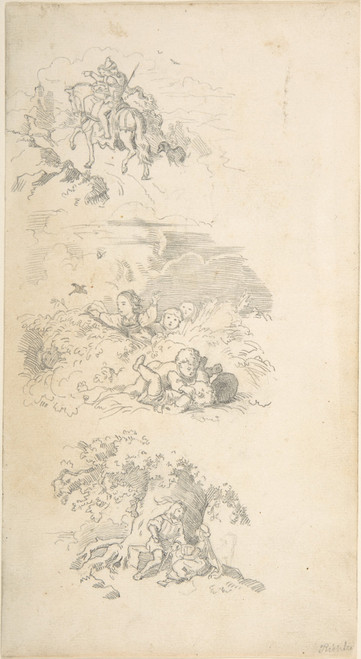 Gallery Edition study of Adrian Ludwig Richter's Three Designs for Book Illustrations.