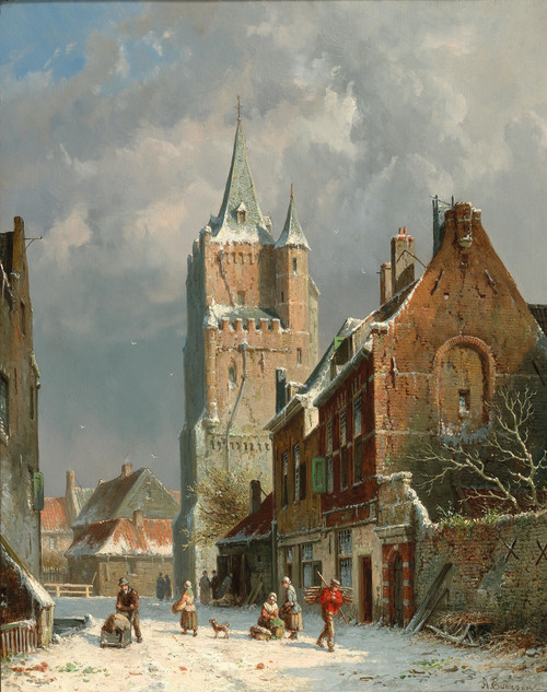 Gallery Edition study of Adrianus Eversen's In the Voldersgracht in Delft.