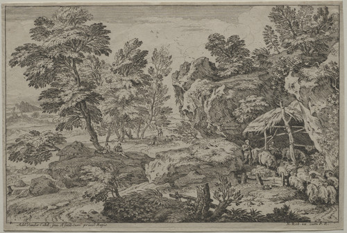Gallery Edition study of Adrian van der Cabel's Landscape with Shepherds and two Flocks.