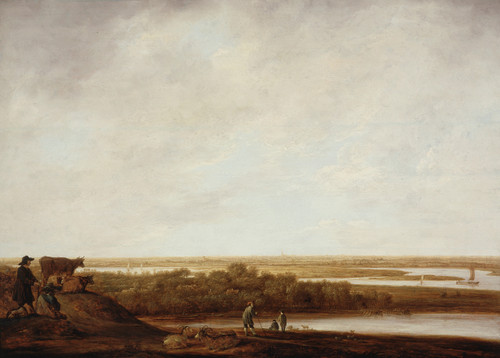 Gallery Edition study of Aelbert Cuyp's Panoramic Landscape with Shepherds.