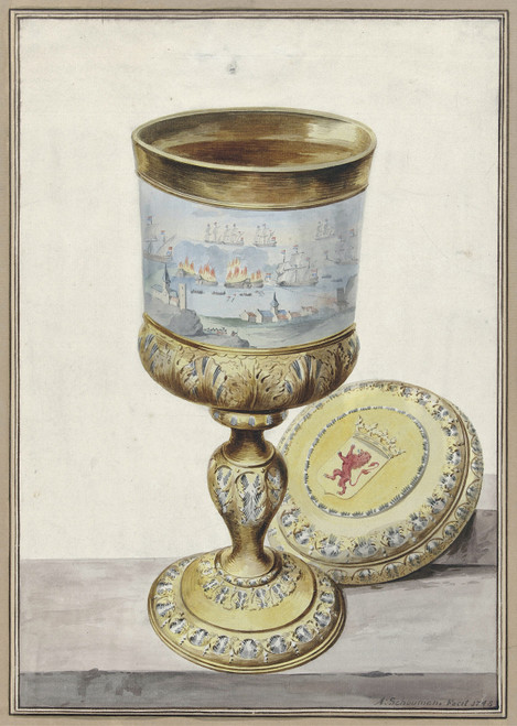 Gallery Edition study of Aert Schouman's Golden cup with lid.