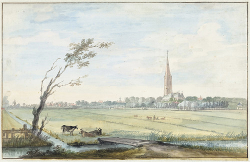 Gallery Edition study of Aert Schouman's Het dorp ‘s-Gravezande.
