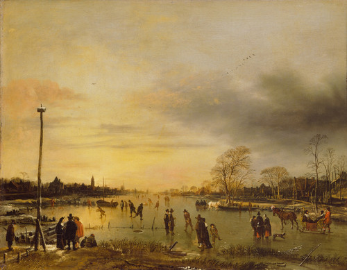 Gallery Edition study of Aert van der Neer's A Skating Scene.