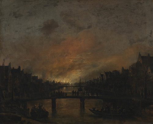 Gallery Edition study of Aert van der Neer's Fire at Amsterdam by Night.