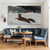 A 79-inch residential-scale fine art print of Winslow Homer’s The Fox Hunt, featuring a fox crossing a snowy landscape with black crows descending from a moody winter sky.