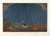 Fine art print of Schinkel’s Magic Flute stage design ‘The Hall of Stars,’ showing a celestial night sky with radiating stars, a crescent moon, and dramatic clouds.