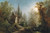 Gallery Edition study of Albert Rieger's A Moonlit Night Over A Chapel And Riders.