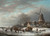 Gallery Edition study of Andreas Schelfhout's Skaters on a Dutch waterway by a windmill.