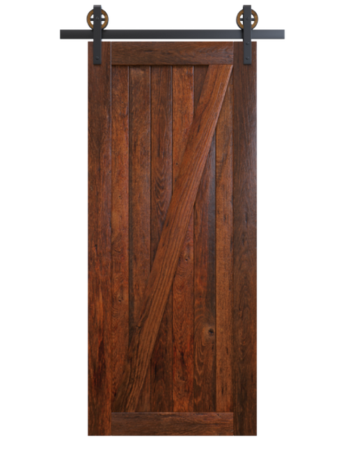 juneau dark stained wood classic z barn door