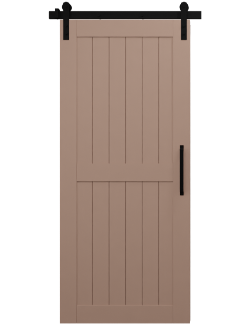 light brown naples wood 2 panel barn door