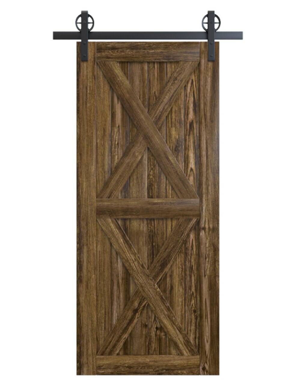 nantucket-dark-stain-wood-barn-door-with-double-x-panel