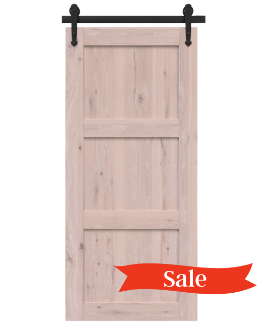 wood unfinished 3 panel shaker barn door