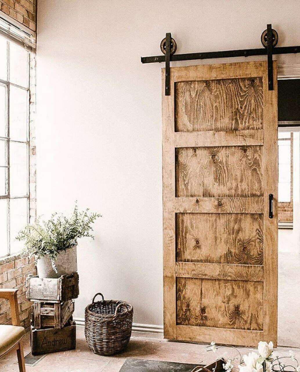 wood distressed 4 panel distressed shaker barn door