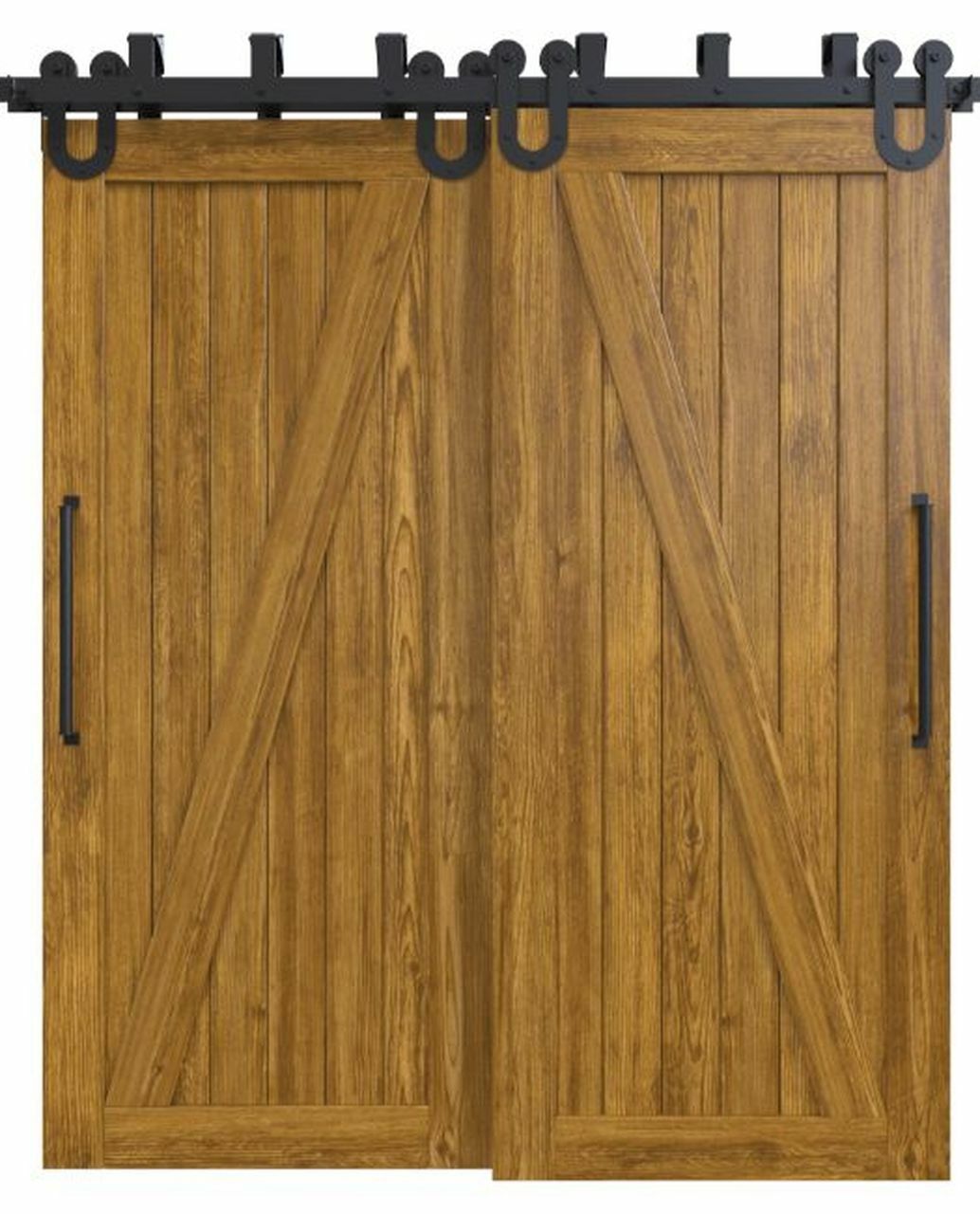 wood medium stain classic z double barn door