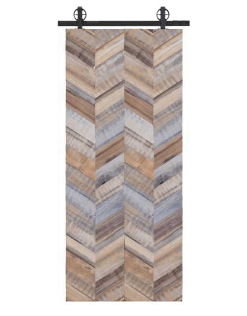 adams reclaimed wood quadruple vertical herringbone barn door