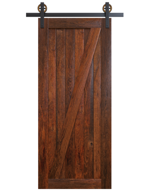 dark wood stained z panel elegant barn door