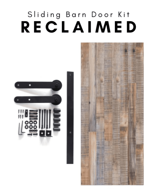 diy kit reclaimed wood barn door with hardware