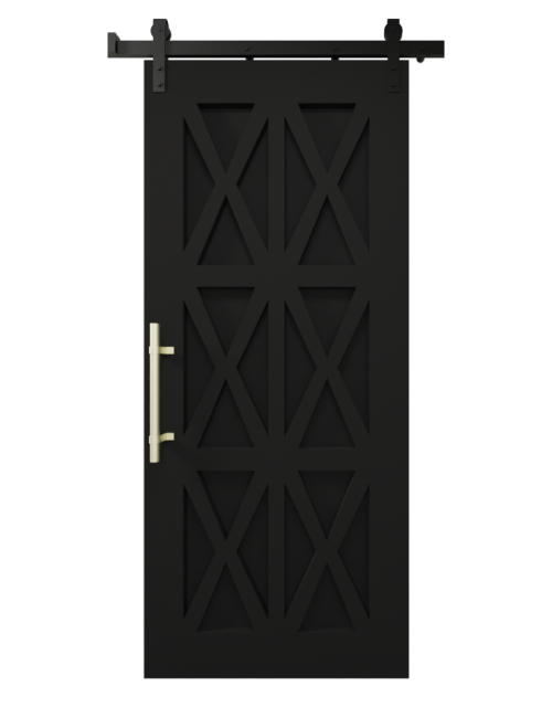 The Harper Custom Wood Six X Barn Door - Matte Black