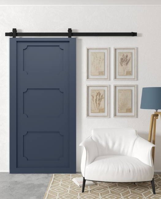 navy shaker door sliding barn door sitting room